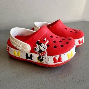 CROCS Disney Minnie Mouse Kids Slip On Clog Shoes Toddler Little Kids Sz 4 Red